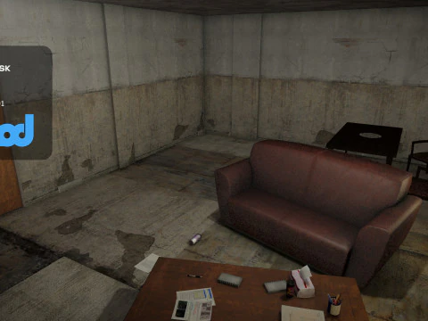 Verlassener Rauminnenraum 3D Modell