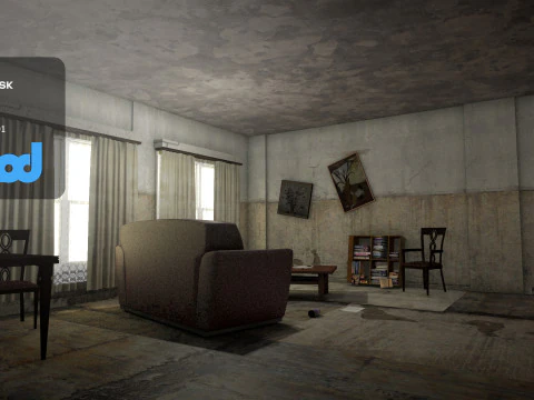 Verlassener Rauminnenraum 3D Modell