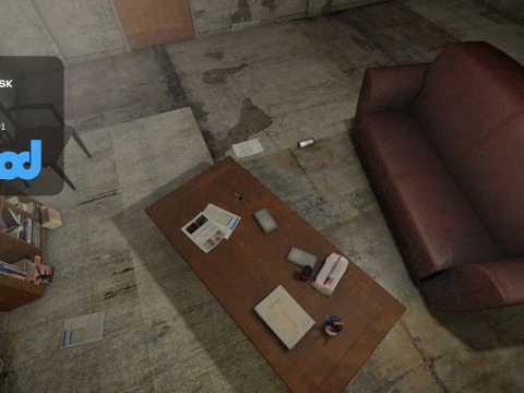 Verlassener Rauminnenraum 3D Modell