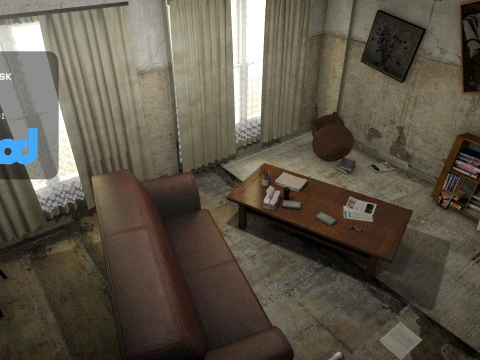 Verlassener Rauminnenraum 3D Modell