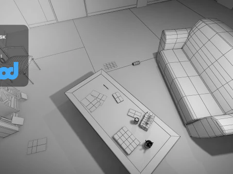 Verlassener Rauminnenraum 3D Modell