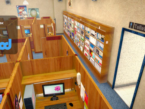 Japanese Internet Cafe 3D Model