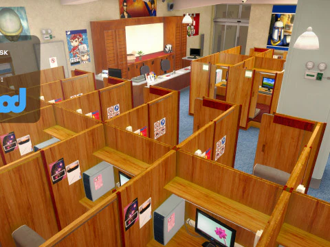 Japanese Internet Cafe 3D Model