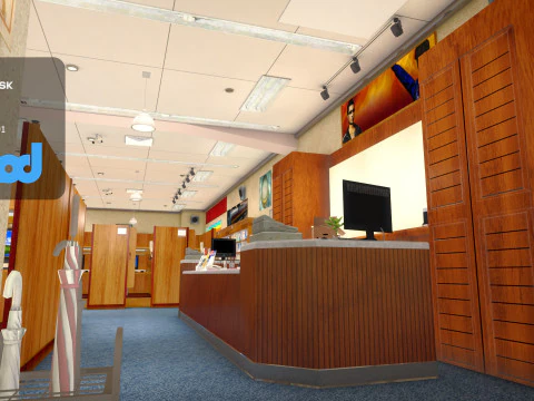 Japanese Internet Cafe 3D Model