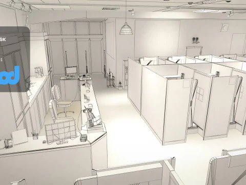 Japanese Internet Cafe 3D Model