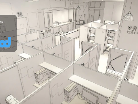 Japanese Internet Cafe 3D Model