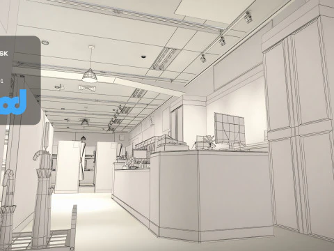 Japanese Internet Cafe 3D Model