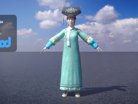 &Ccedil;in Saray Hizmet&ccedil;isi 3D Model