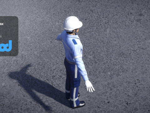 Airport Ground Staff 3D Model