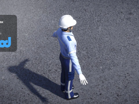 Airport Ground Staff 3D Model