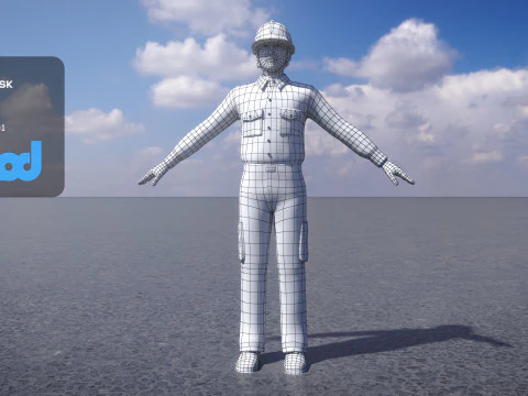Airport Ground Staff 3D Model