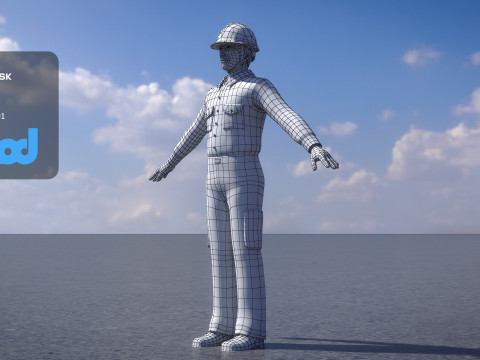 Airport Ground Staff 3D Model