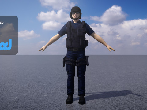 Police Officer 0083 3D Модель