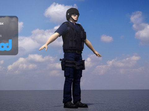 Police Officer 0083 3D मॉडल