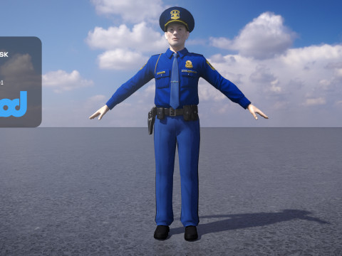 Police Officer 0001 3D Модель