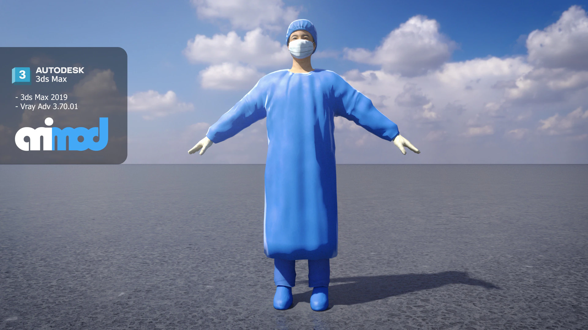 Surgery Doctor 0001 3D Model .c4d .max .obj .3ds .fbx .stl .blend 