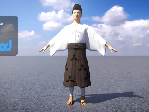 Manusia Sipil Jepang Kuno Model 3D