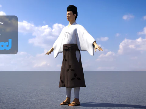 Ancient Japanese Civilian Man 3D Model