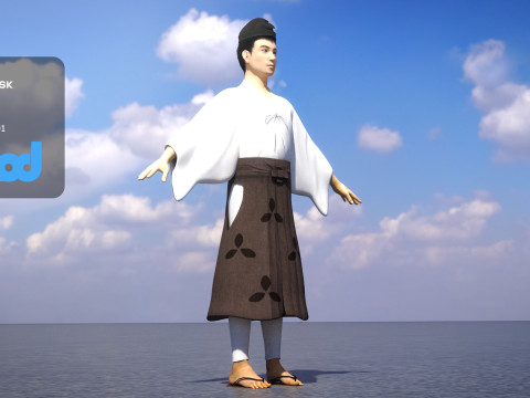 Ancient Japanese Civilian Man 3Dモデル