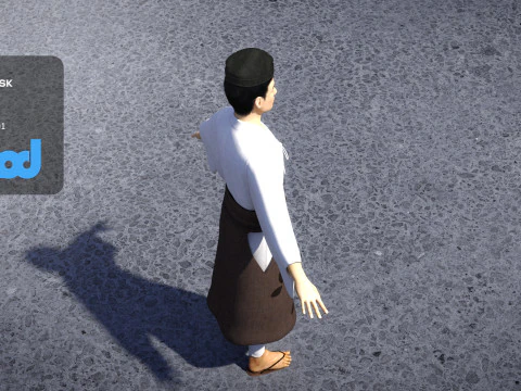 Ancient Japanese Civilian Man 3D Model