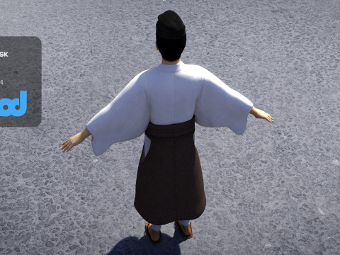 Ancient Japanese Civilian Man 3Dモデル