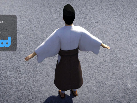 Ancient Japanese Civilian Man 3D Model