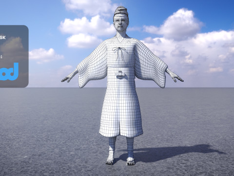 Ancient Japanese Civilian Man 3Dモデル