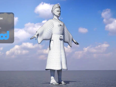 Ancient Japanese Civilian Man 3D Model