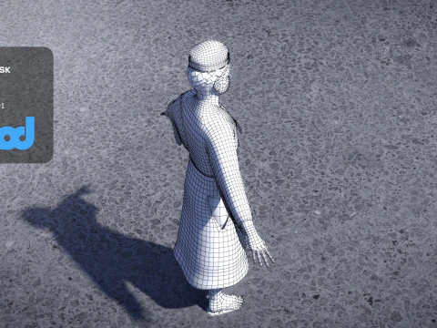 Ancient Japanese Civilian Man 3D Model