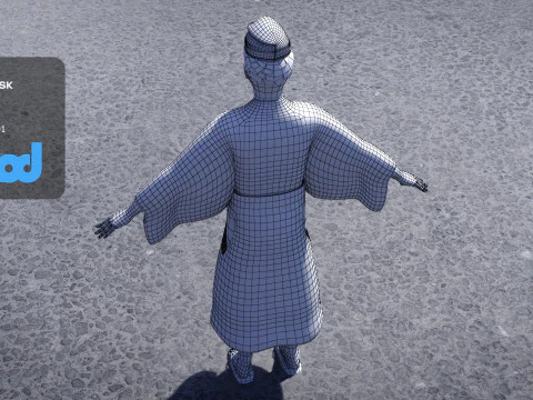Ancient Japanese Civilian Man 3D Model