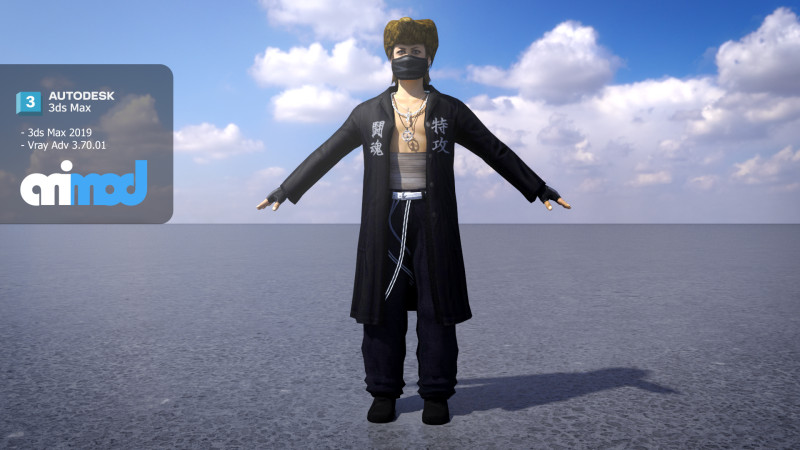Boryokudan 0004 3D Model .c4d .max .obj .3ds .fbx .stl .blend