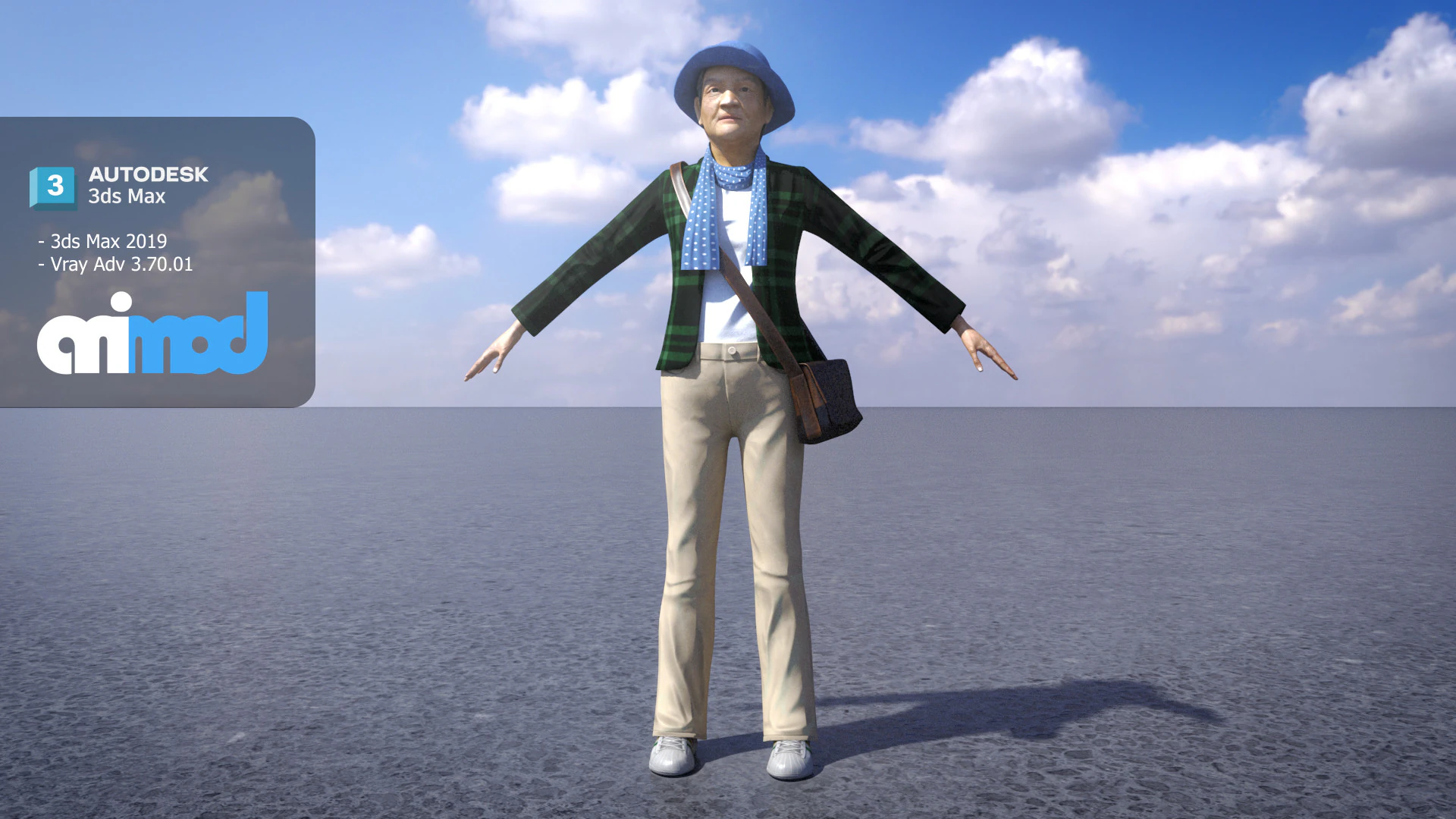 Middle aged Woman 3D Model .c4d .max .obj .3ds .fbx .stl .blend 