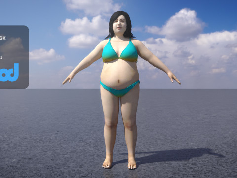 Bikini Fat Woman 0018 3Dモデル