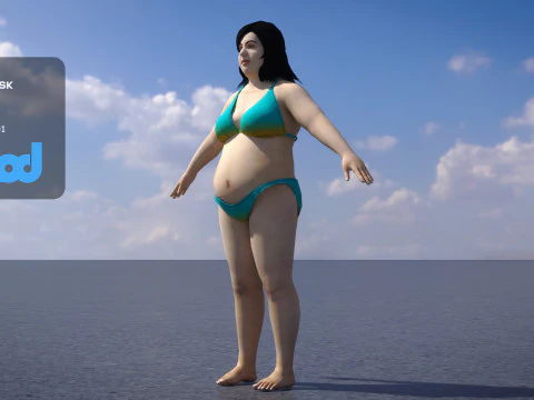 Bikini Fat Woman 0018 3D Model