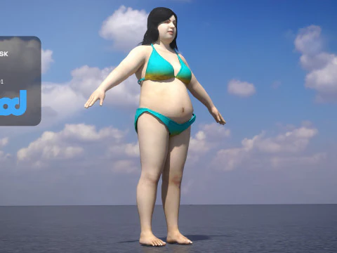 Bikini Fat Woman 0018 3D Model