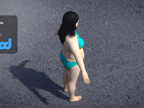 Bikini Fat Woman 0018 3D Model
