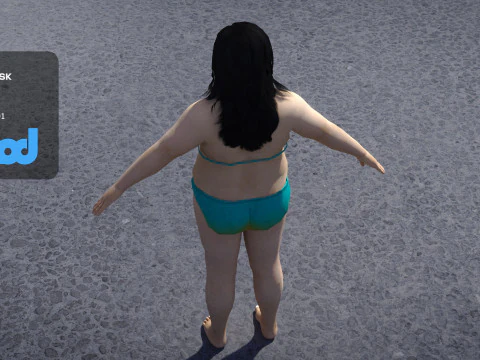 Bikini Fat Woman 0018 3D Model