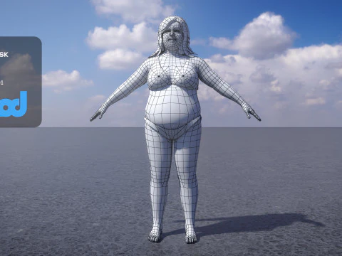 Bikini Fat Woman 0018 3D Model