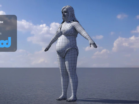 Bikini Fat Woman 0018 3D Model