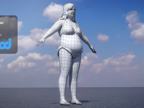 Bikini Fat Woman 0018 3D Model