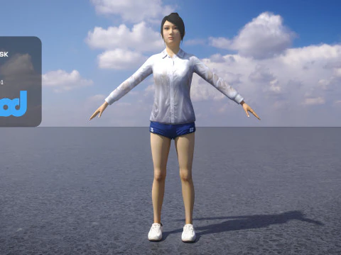 Islak Giyim Kadın 3D Model