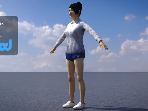 Wet Clothing Women 3D Model