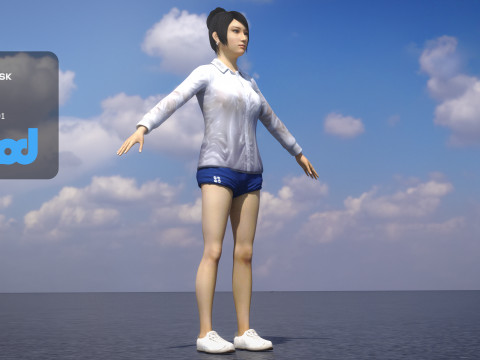 Wet Clothing Women 3D Model