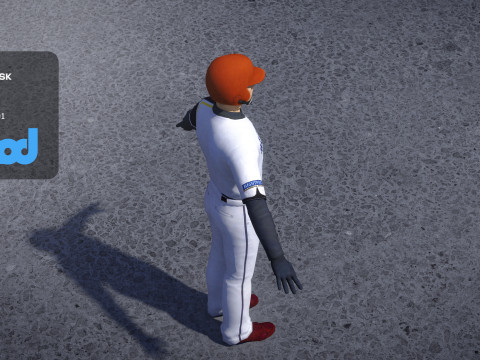 Baseball Player in Red Helmet Modelo 3D