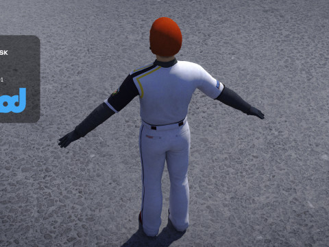 Baseball Player in Red Helmet Modelo 3D
