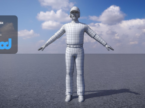 Baseball Player in Red Helmet Modelo 3D
