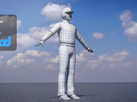 Baseball Player in Red Helmet Modelo 3D