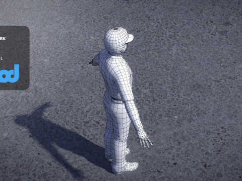 Baseball Player in Red Helmet Modelo 3D