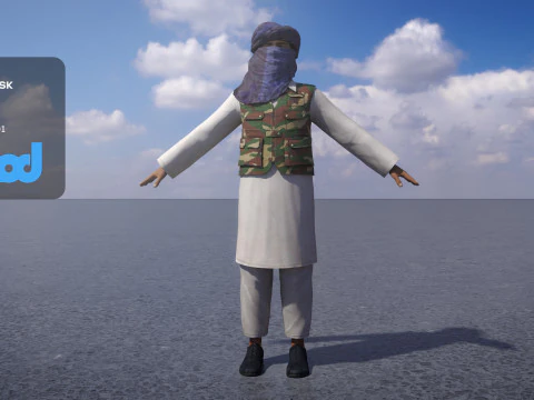 Талібан терорист 3D Модель