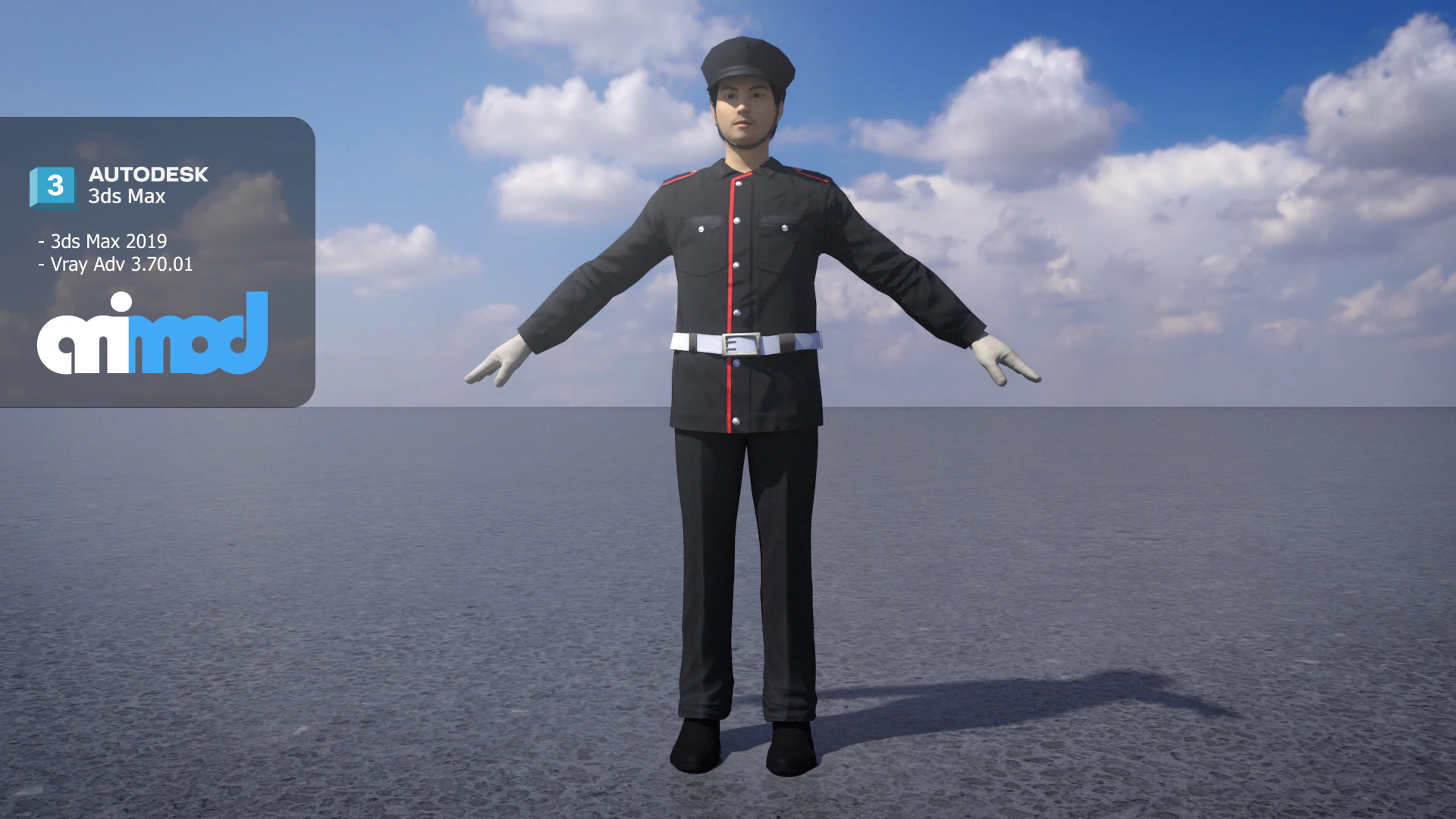 Japan Self Defense Force 0062 3D Model .c4d .max .obj .3ds .fbx .stl .blend